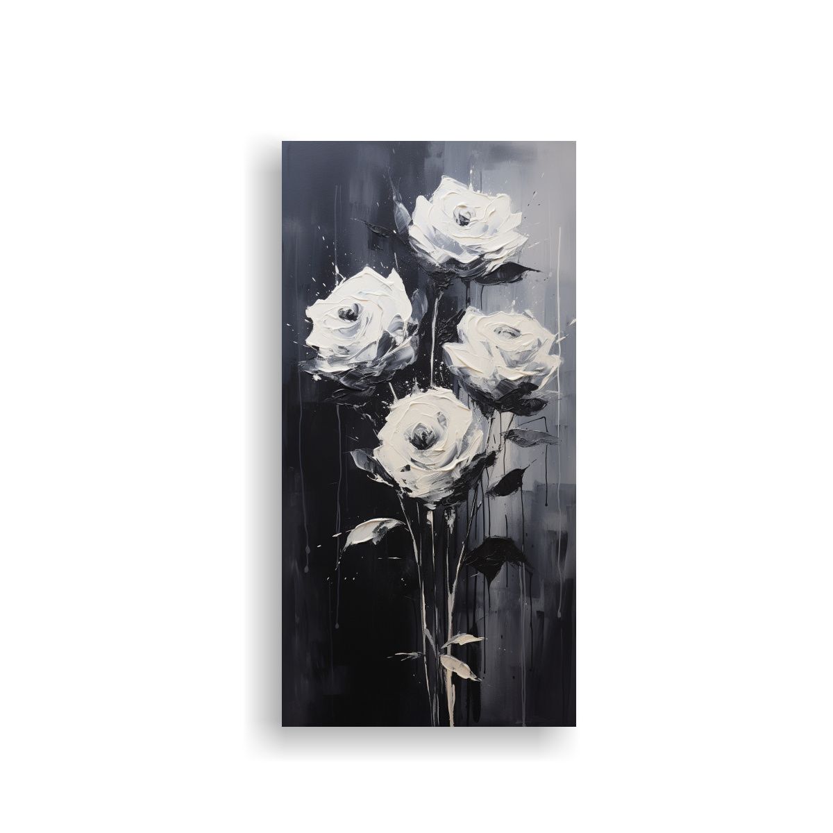 GENERICO - Lienzo De Tela Con Motivo De Rosas Negras Estilo 50x100 Cm