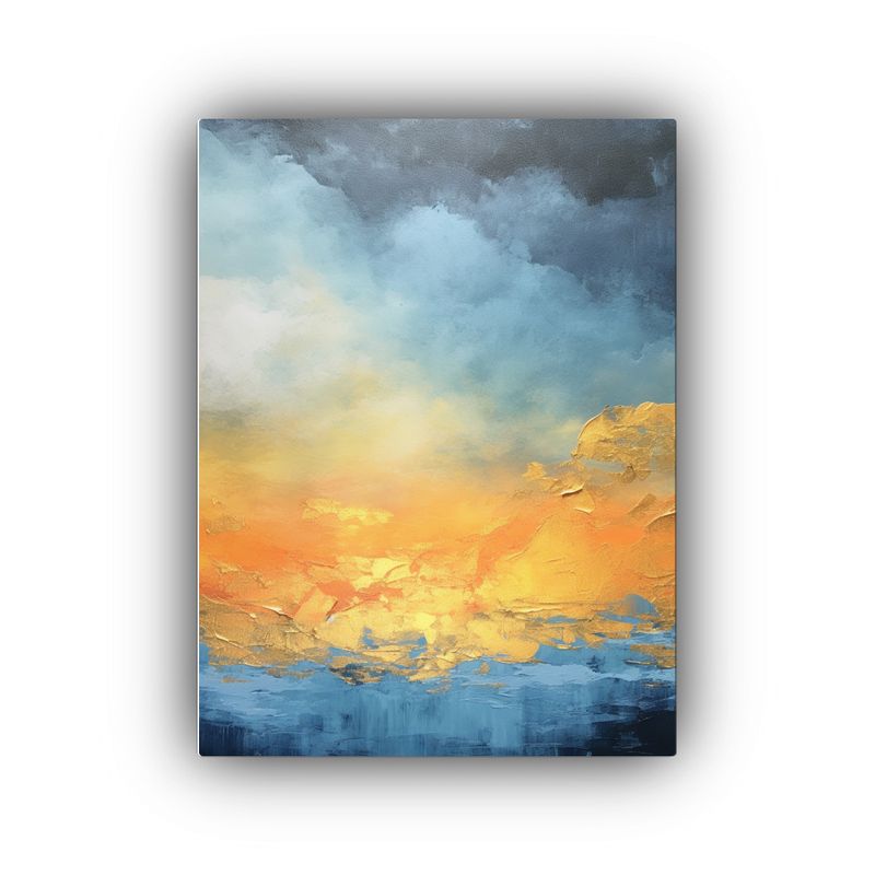 GENERICO - Cuadro Abstracto Amanecer Líneas Finas Vidrio 80x120 Cm