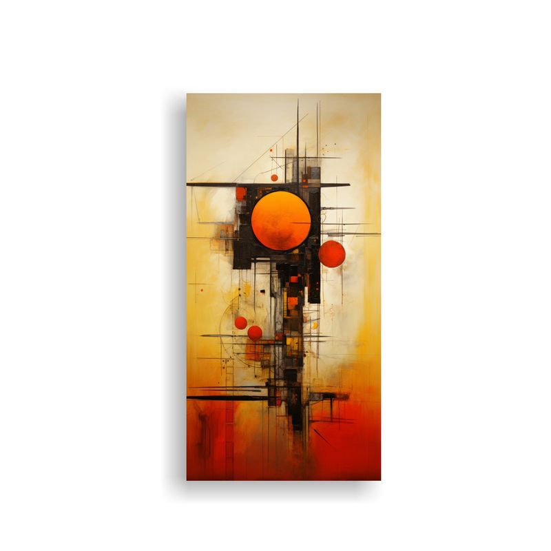 GENERICO - Cuadros Abstractos En Tonos Naranjas Lienzo 70x140 Cm