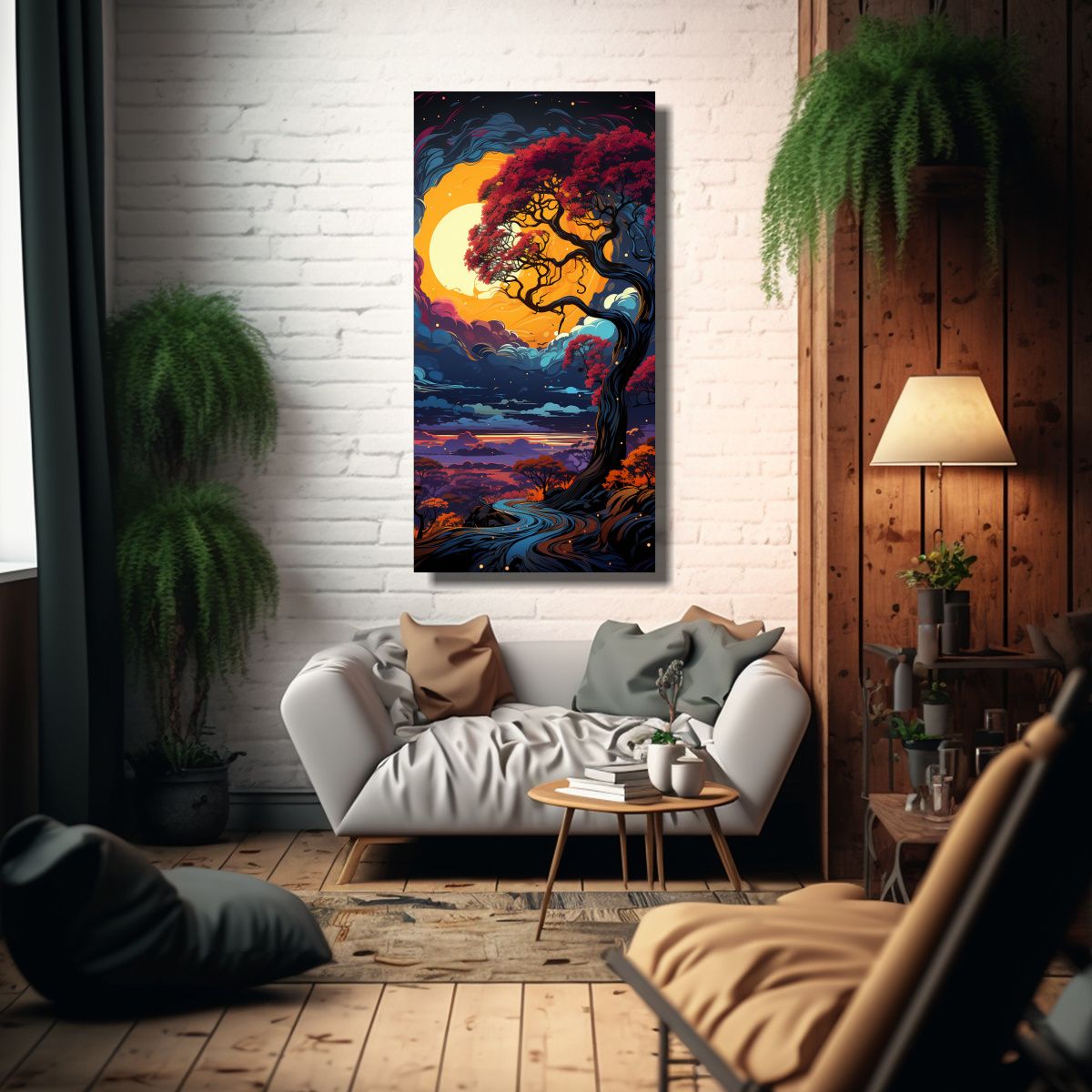 GENERICO - Pintura Decorativa De Líneas Finas Intensas De 20x40 Cm