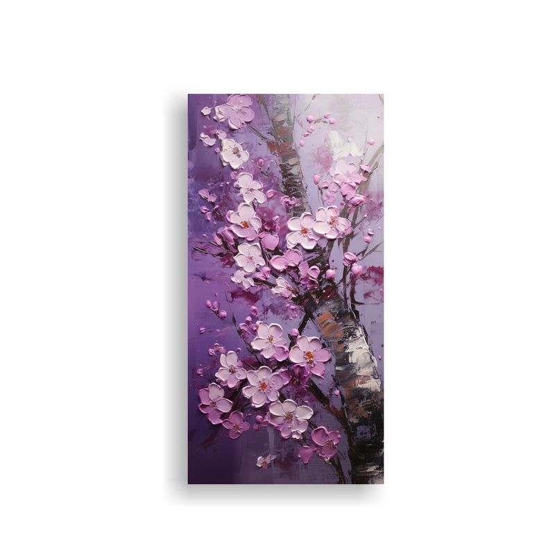 GENERICO - Pintura En Lienzo De Flores De Cerezo Morado En 80x160 Cm