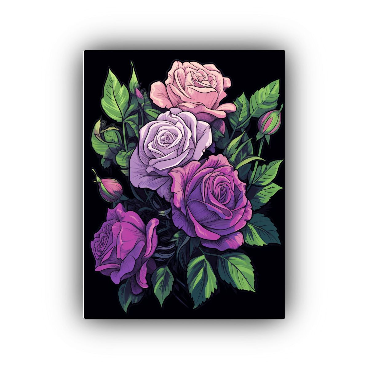 GENERICO - Tela En Bastidor Diseño Efecto Visual De Ramo De 80x120 Cm