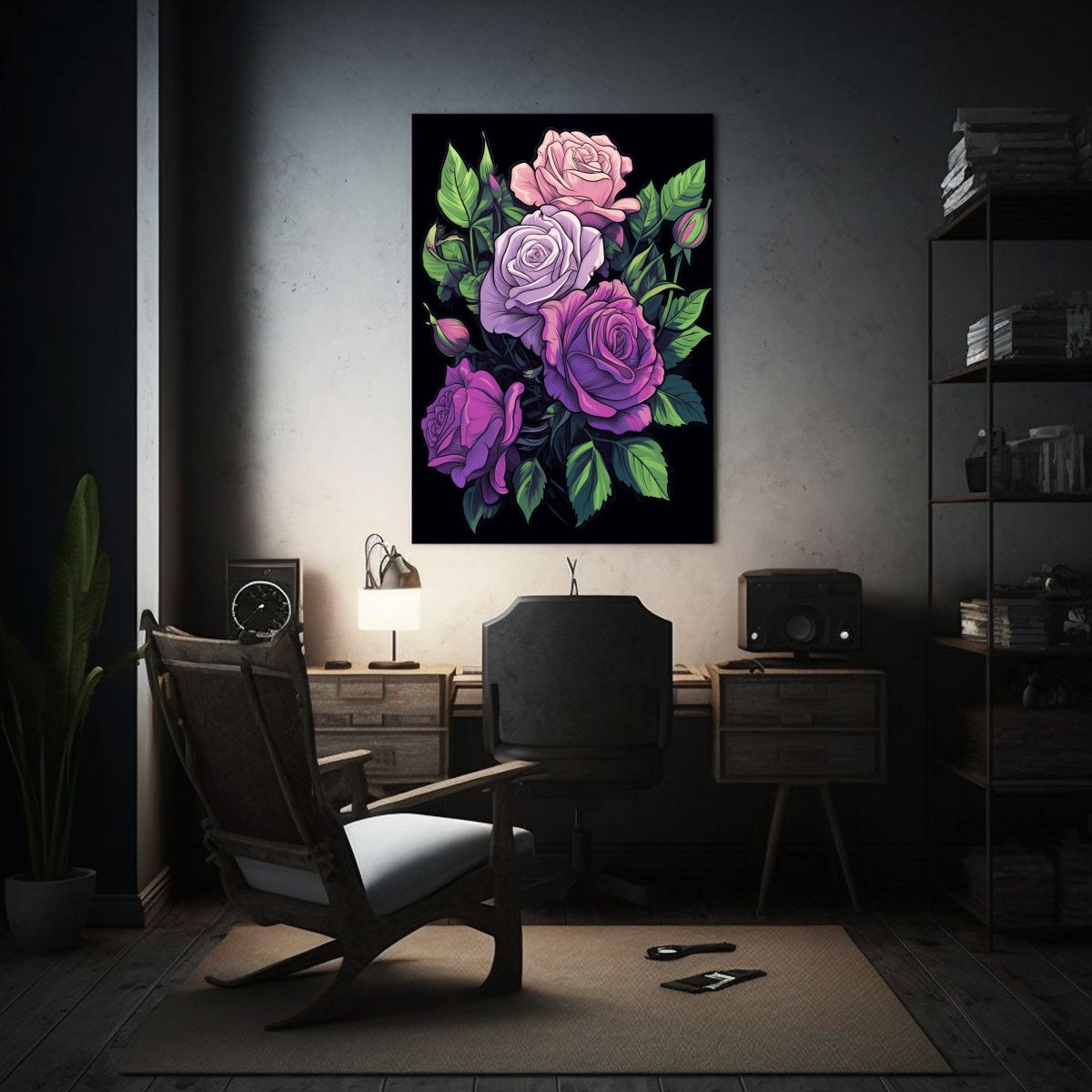 GENERICO - Tela En Bastidor Diseño Efecto Visual De Ramo De 80x120 Cm