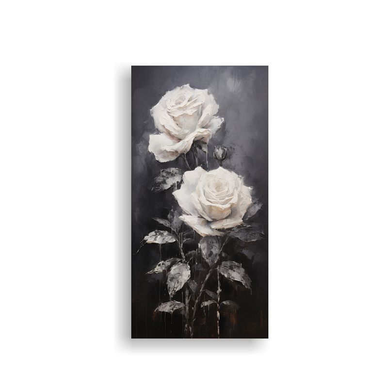GENERICO - Pintura En Lienzo De Rosas Negras Estilo 50x100 Cm