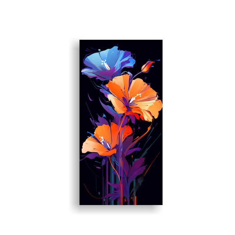 GENERICO - Pinturas Exclusivas En Tonos Púrpura Y Naranja 50x100 Cm
