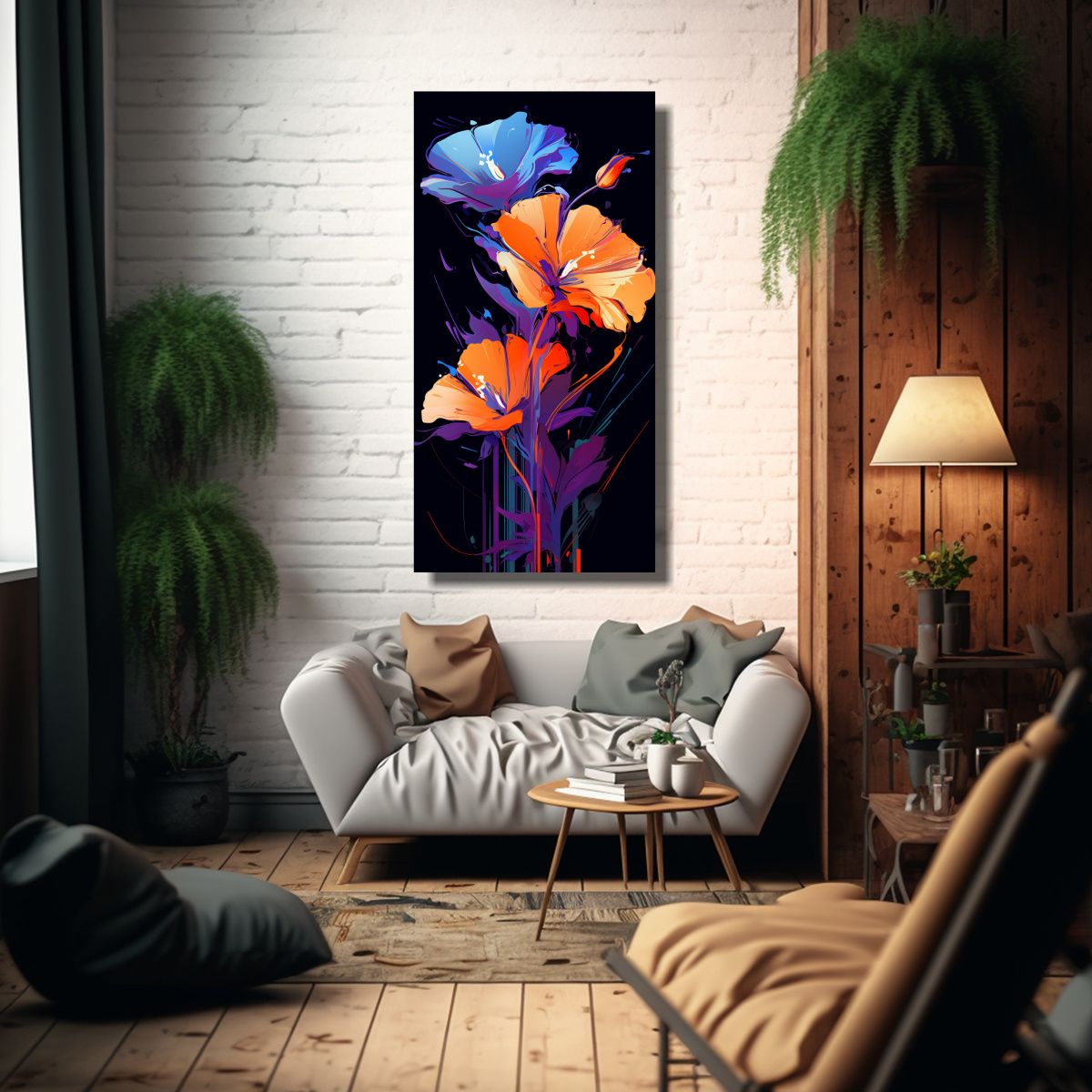 GENERICO - Pinturas Exclusivas En Tonos Púrpura Y Naranja 50x100 Cm