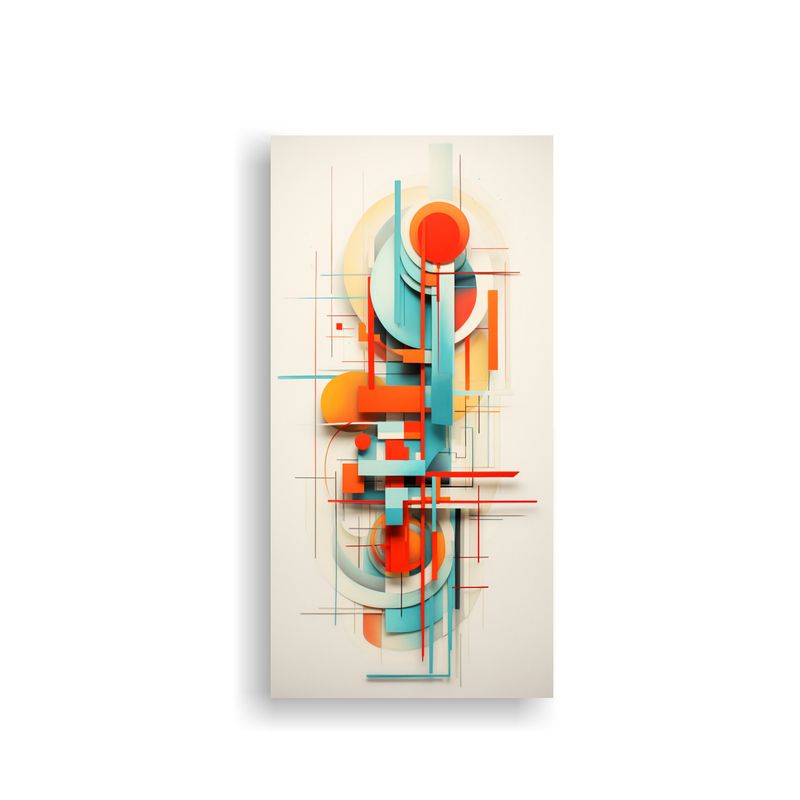 GENERICO - Tela En Bastidor Con Cuadros Abstractos Con 70x140 Cm