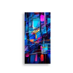 GENERICO - Pintura Abstracta Líneas Y Formas Decorativas 20x40 Cm