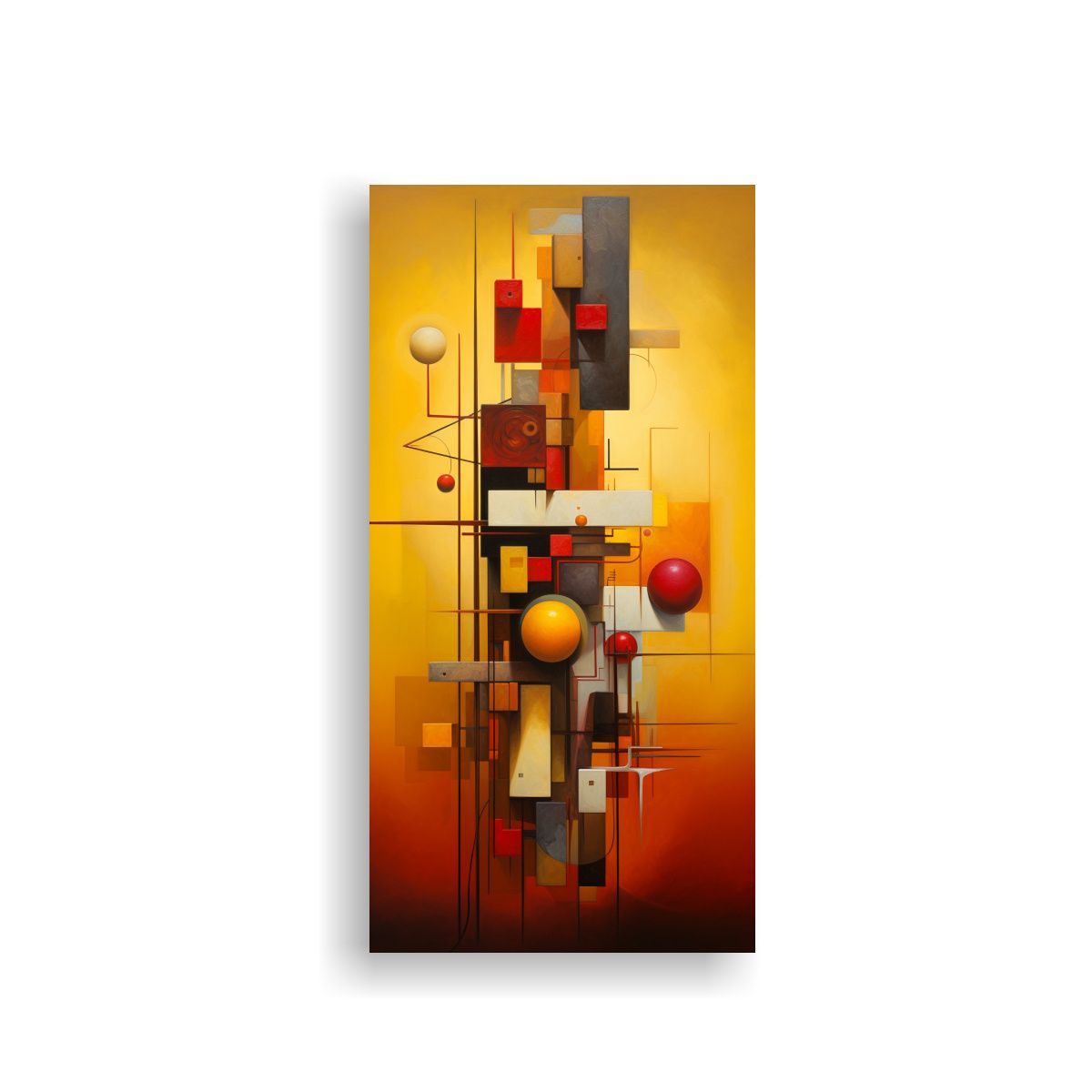 GENERICO - Cuadro Abstracto Amarillo Inspirador Para Regalo 80x160 Cm