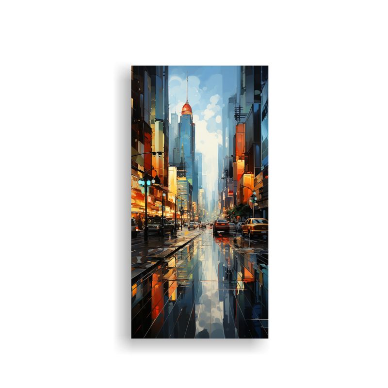 GENERICO - Arte Pared Ciudad Fragmentada Con Paisaje Urbano 40x80 Cm