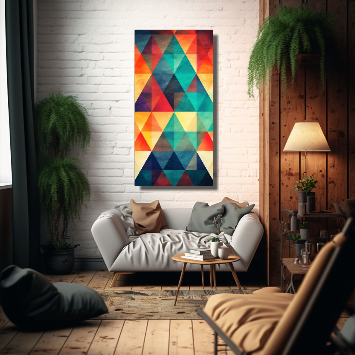 GENERICO - Cuadro Abstracto Moderno En Lienzo De Tela De 20x40 Cm