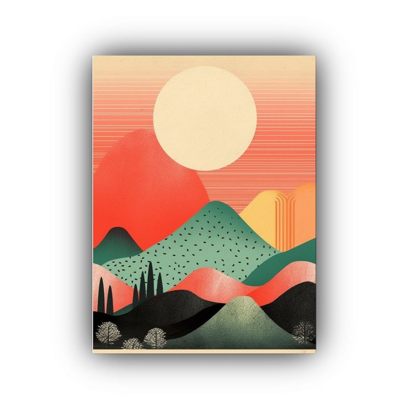 GENERICO - Cuadro Paisaje Minimalista En Lienzo Para 80x120 Cm