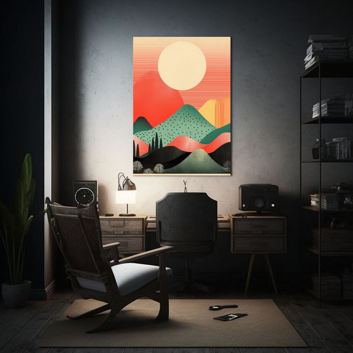GENERICO - Cuadro Paisaje Minimalista En Lienzo Para 80x120 Cm