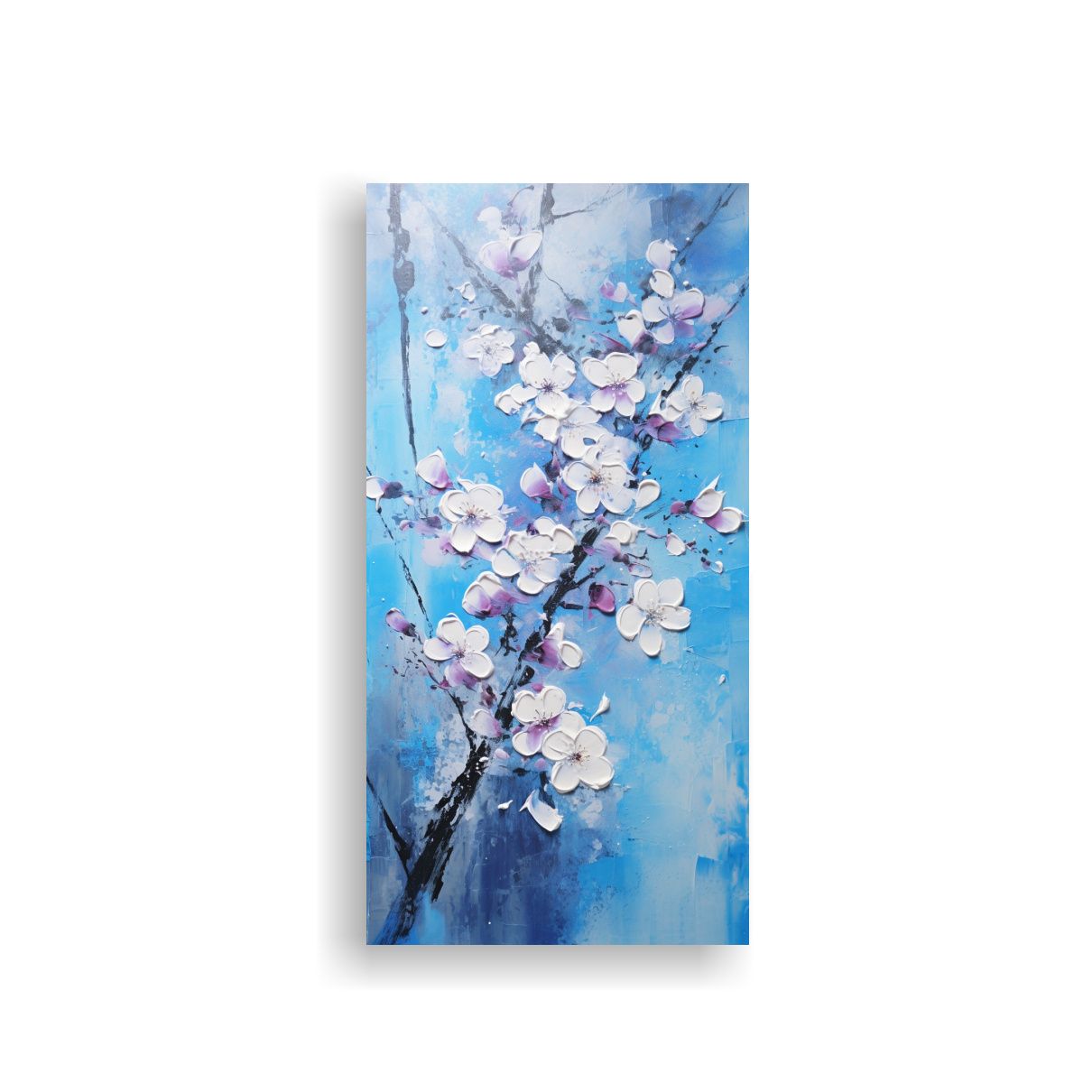 GENERICO - Pintura Luminosa Flores De Cerezo Azules En 70x140 Cm