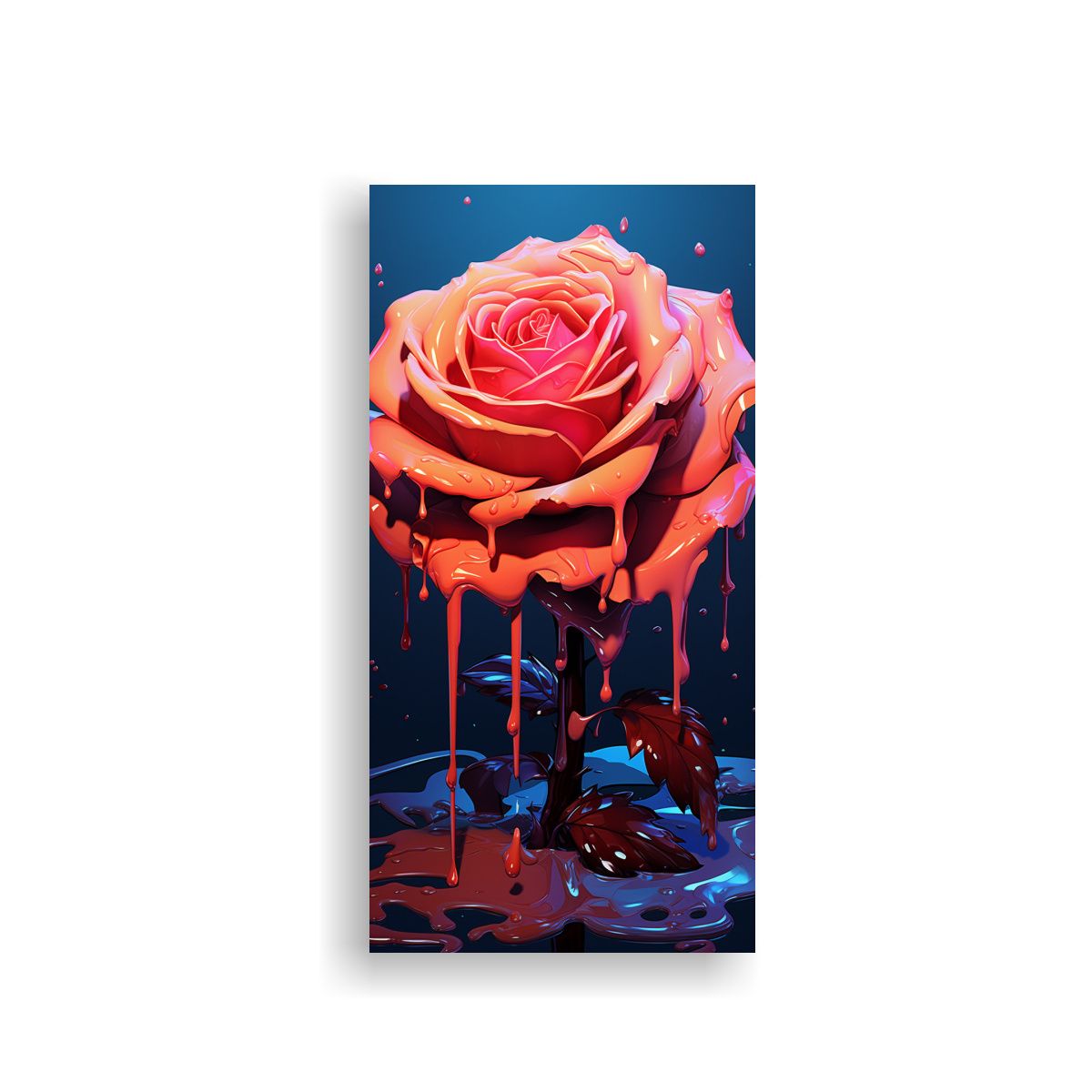 GENERICO - Cuadro De Decoración Abstracto Estilo Plano Rosa 20x40 Cm