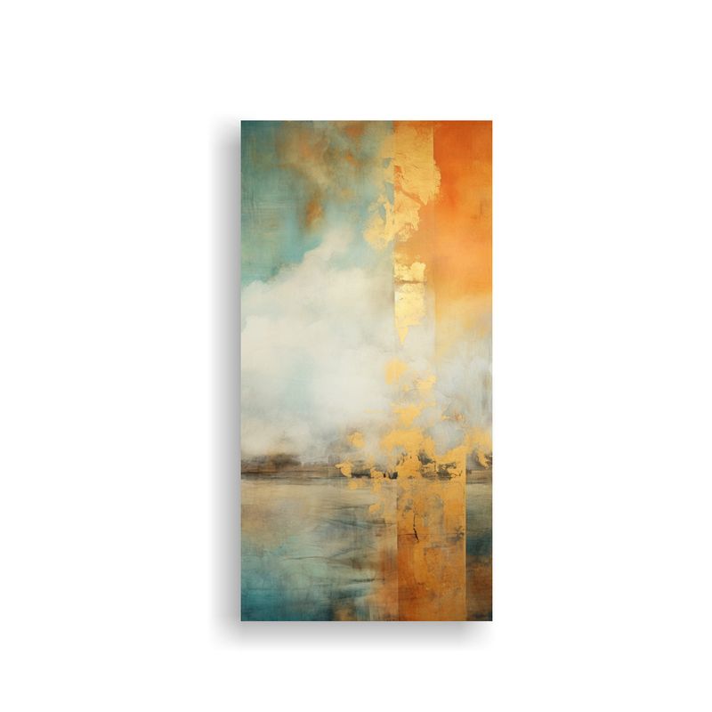 GENERICO - Pintura En Tela Sublimada Con Escena En Naranja 30x60 Cm