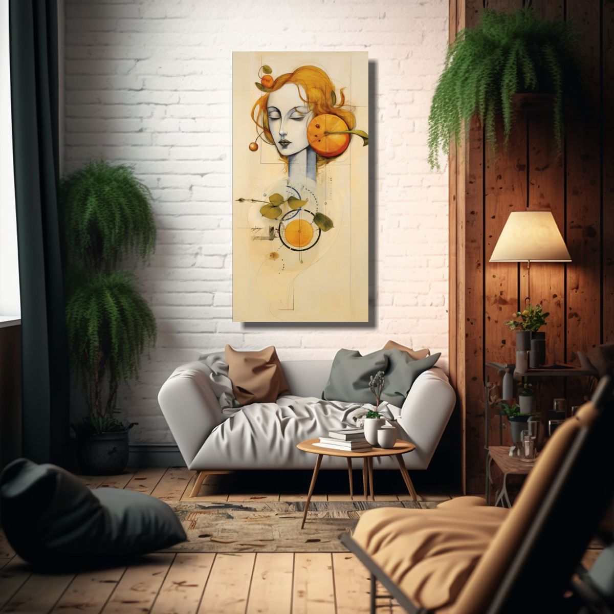 GENERICO - Pinturas Conceptuales De Arte De Pared Curvas 40x80 Cm