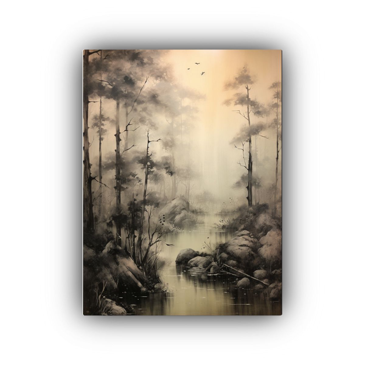 GENERICO - Cuadro Bell Japondi Paisaje Arte Tonos Neutros 80x120 Cm