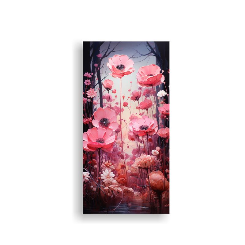 GENERICO - Cuadro Moderno Jardín Encantador Con Flores 40x80 Cm