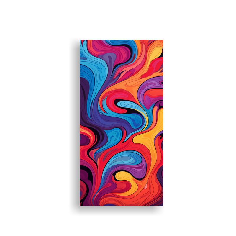 GENERICO - Cuadro Abstracto Luminoso Patrones Vibrantes En 50x100 Cm
