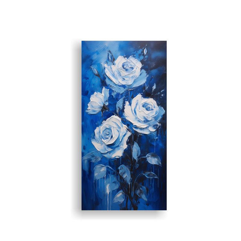 GENERICO - Cuadro Decorativo Calma Con Rosas Azules En 80x160 Cm