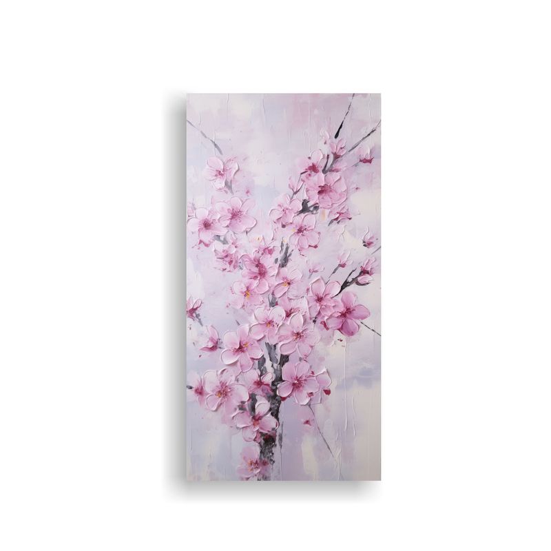 GENERICO - Cuadro Hermoso De Flores De Cerezo Rosa En Lienzo 20x40 Cm