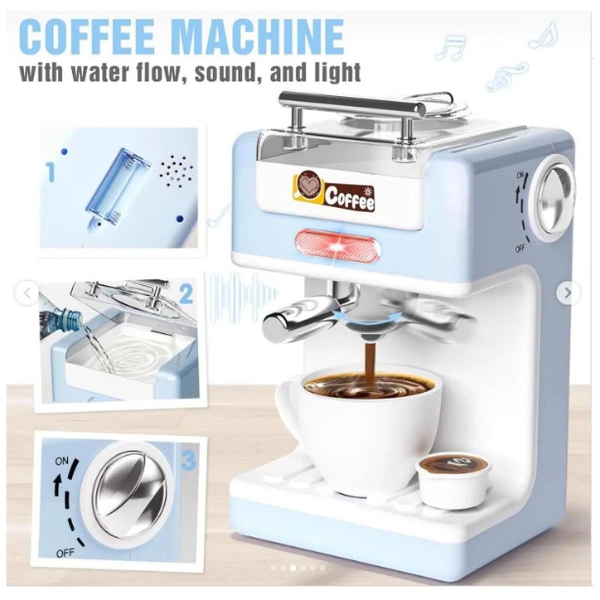 GENERICO - Juguete Cafetera Interactiva Luces Y Sonidos Accesorios