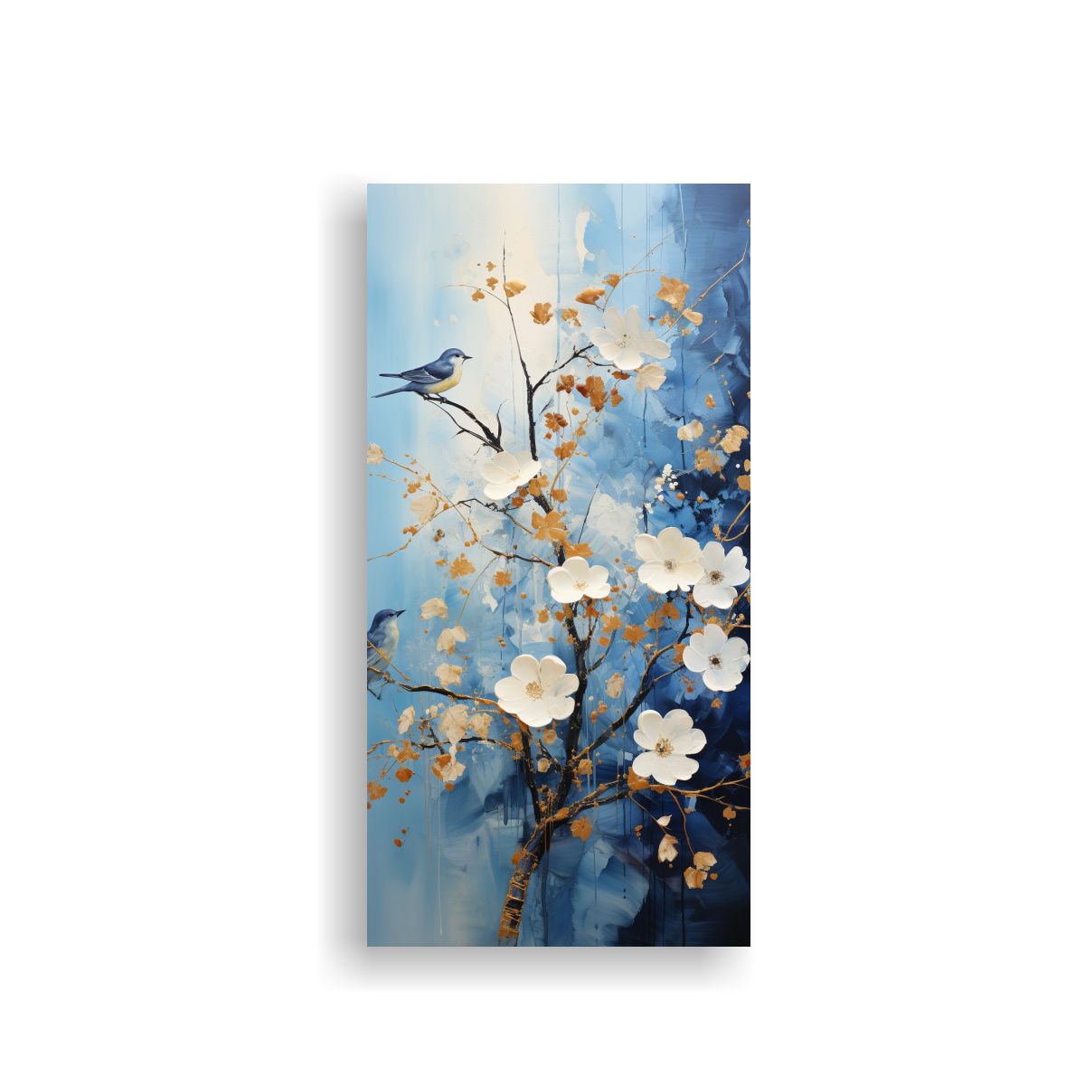 GENERICO - Pintura Abstracta De árboles En Plata Y Blanco 80x160 Cm