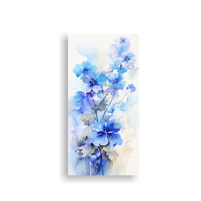 GENERICO - Pintura Abstracta De Geranium Flowers En Blanco Y 50x100 Cm