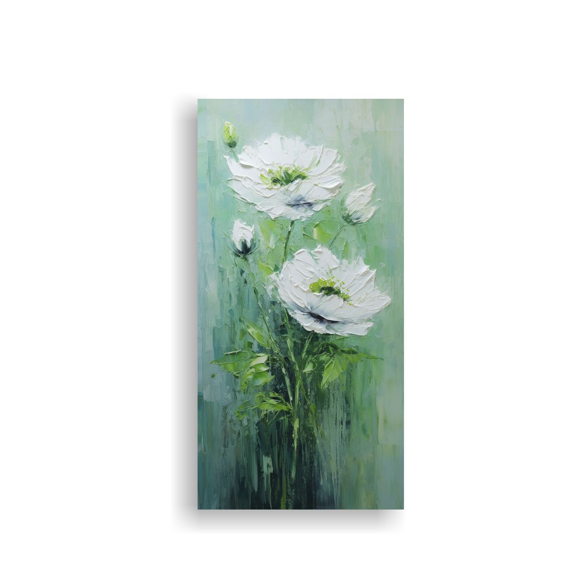 GENERICO - Arte Imagen Regalo Pintura Verde Peonías Estilo 30x60 Cm