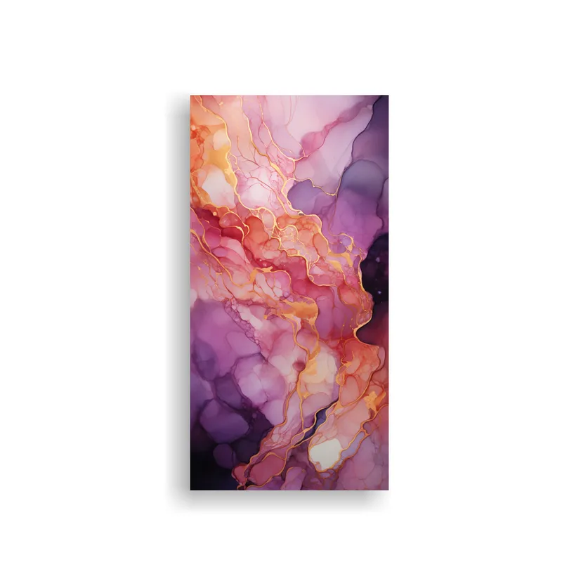 GENERICO - Cuadro Abstracto Hermoso De Morado Naranja Y 60x120 Cm