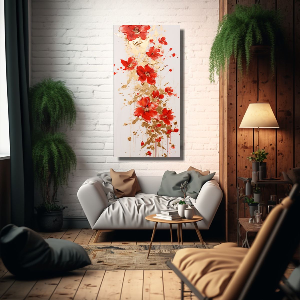 GENERICO - Pintura Acrílica Dinámica En Bastidor Vintage 40x80 Cm