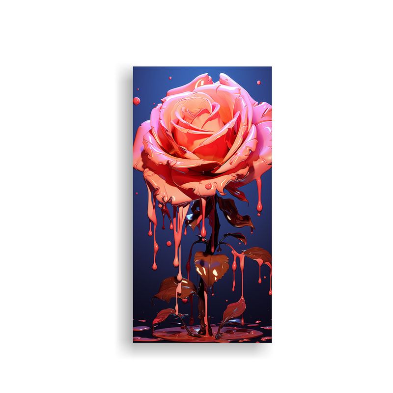GENERICO - Cuadro De Relieve Con Patrón Intenso Una Rosa 70x140 Cm