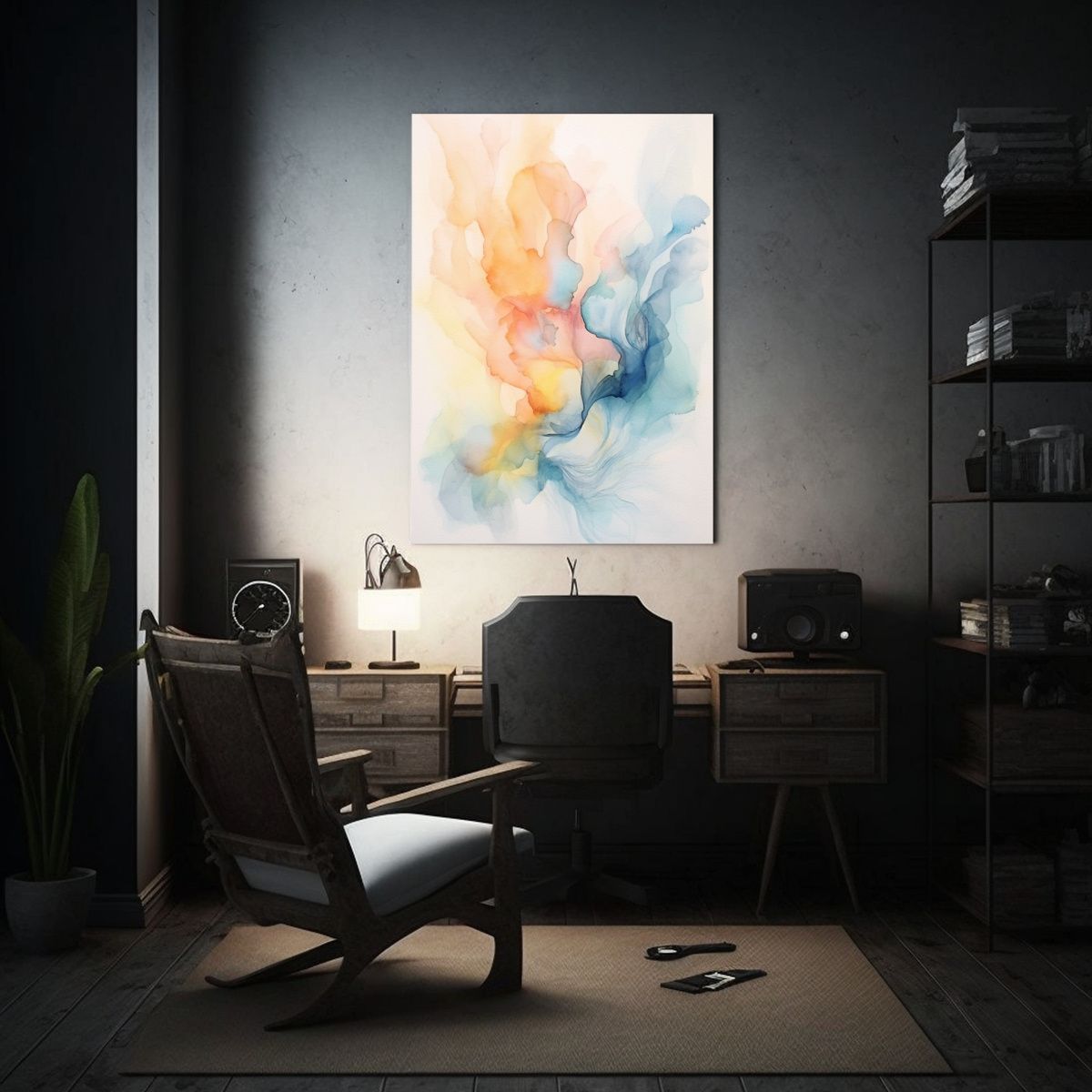 GENERICO - Cuadro Originalidad Concepto Abstracto Acuarela 80x120 Cm