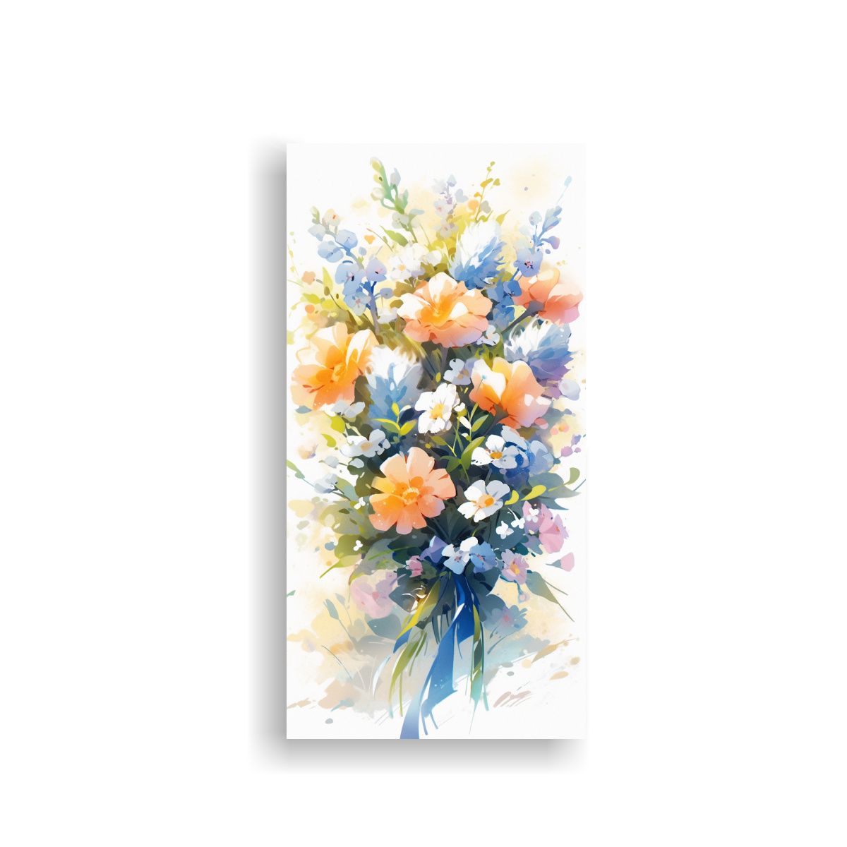 GENERICO - Cuadro Floral En Tela Estilo Acuarela 70x140 Cm
