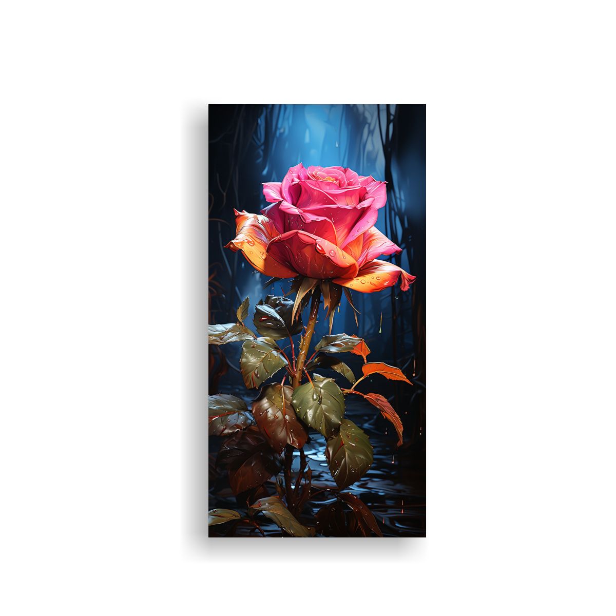 GENERICO - Cuadro Pop Art De Rosas Bud Estilo Arte Moderno 80x160 Cm