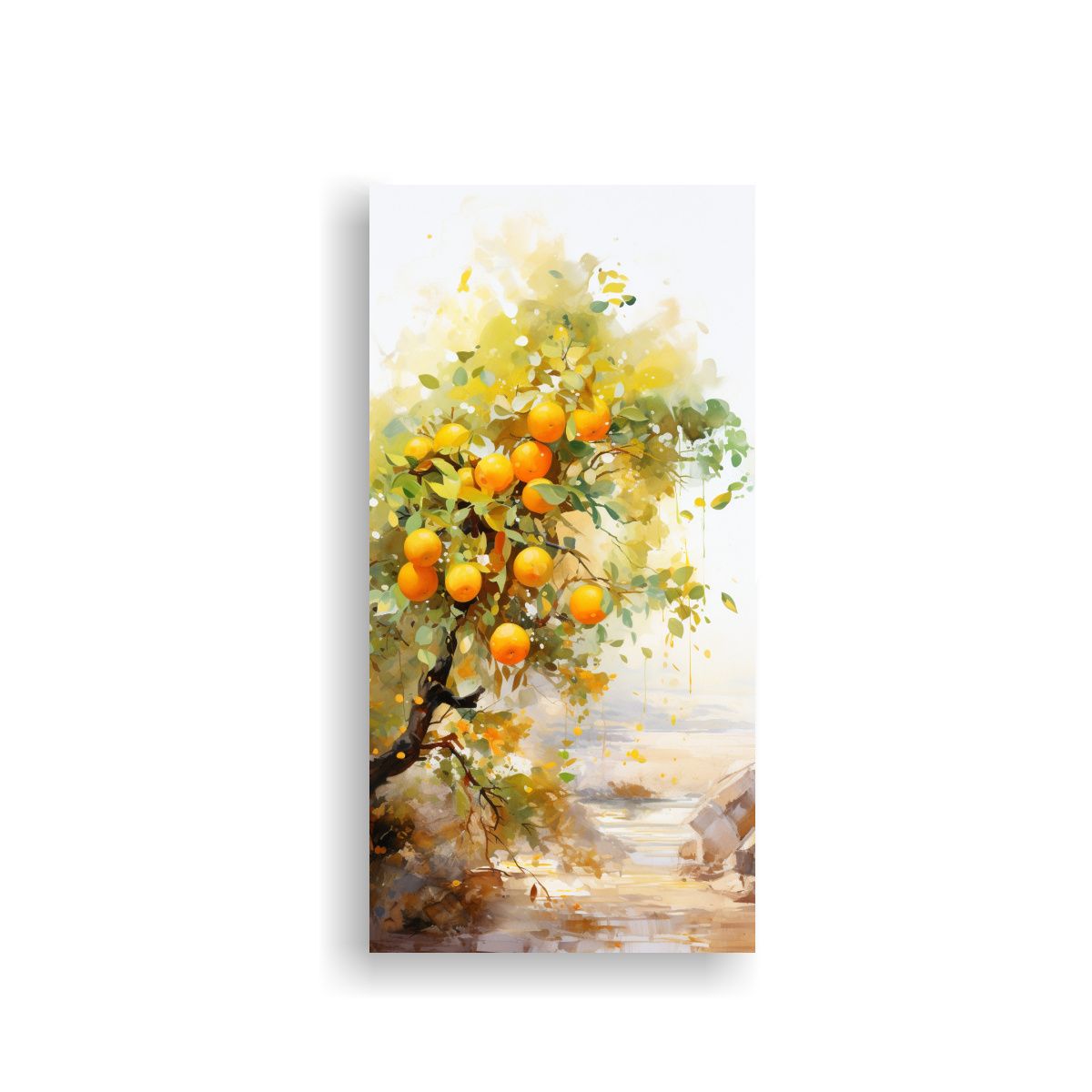 GENERICO - Arte Abstracción Simetría Árbol Naranja 60x120 Cm