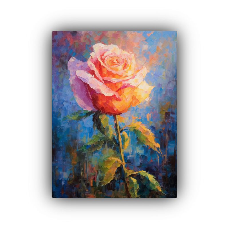 GENERICO - Pintura Decorativa Con Efecto Visual De Rosa 80x120 Cm