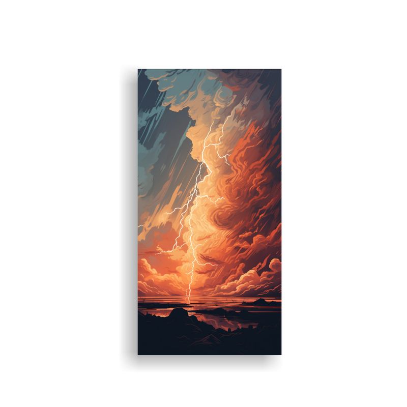 GENERICO - Cuadro Composición Alegría Tormenta De Rayos 80x160 Cm