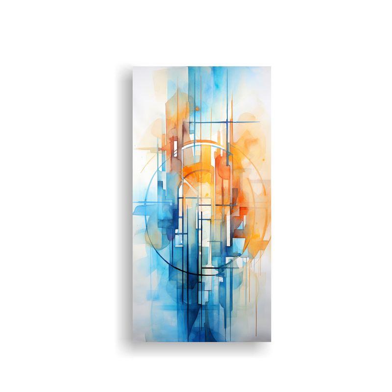 GENERICO - Cuadro Abstracto De Escena Urbana En Lienzo 30x60 Cm