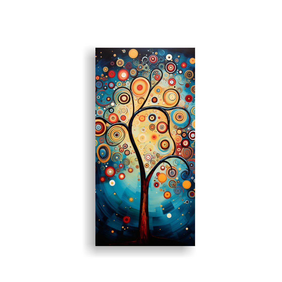 GENERICO - Pintura Abstracta En Lienzo Árbol Conceptual De 20x40 Cm