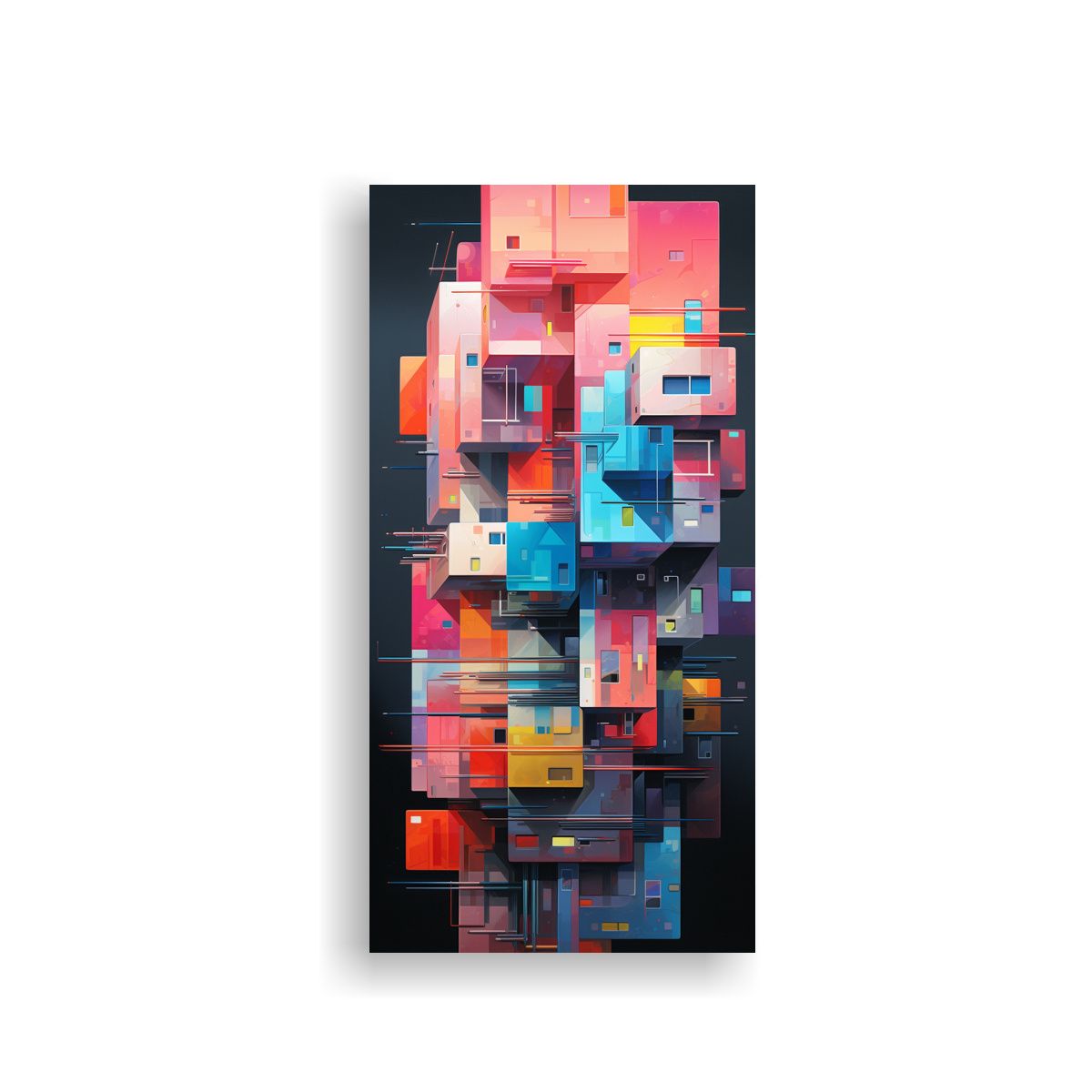 GENERICO - Cuadros Abstractos De Edificios En Lienzo 50x100 Cm