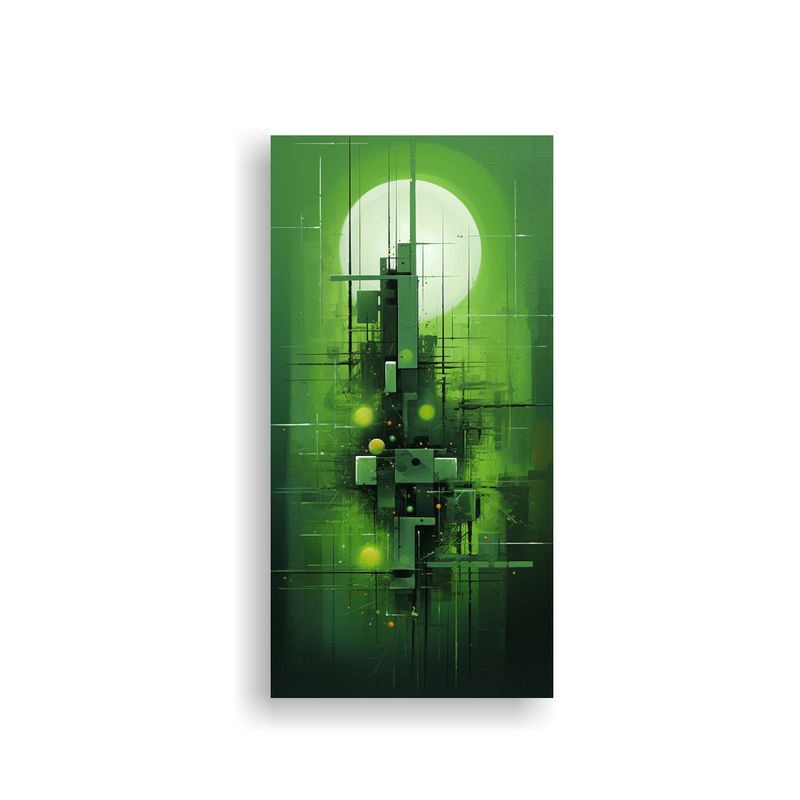 GENERICO - Arte De Pared Cuadro Equilibrio En Tonos Verdes 20x40 Cm