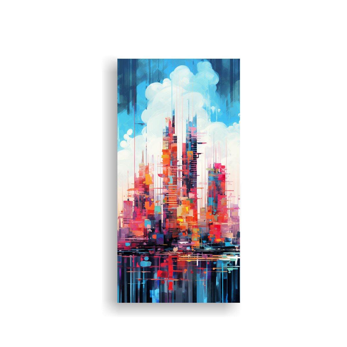 GENERICO - Pinturas Mixtas Artísticas De Lienzos Verticales 50x100 Cm