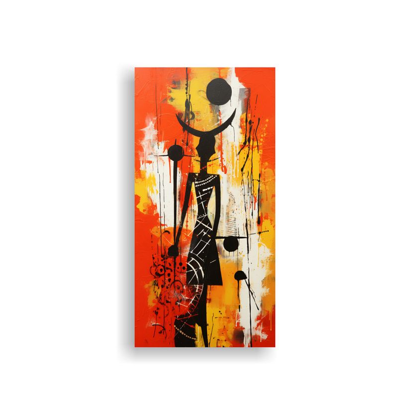 GENERICO - Pintura Abstracta En Tonos Impactantes 70x140 Cm