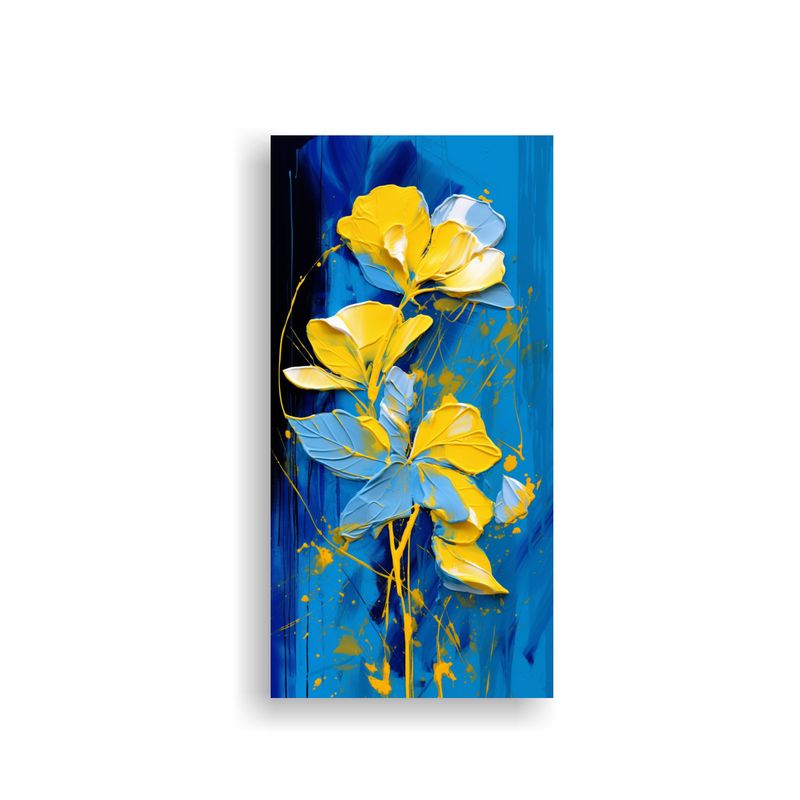 GENERICO - Arte De Pared Moderno Simetría Amarillo Y Azul 40x80 Cm
