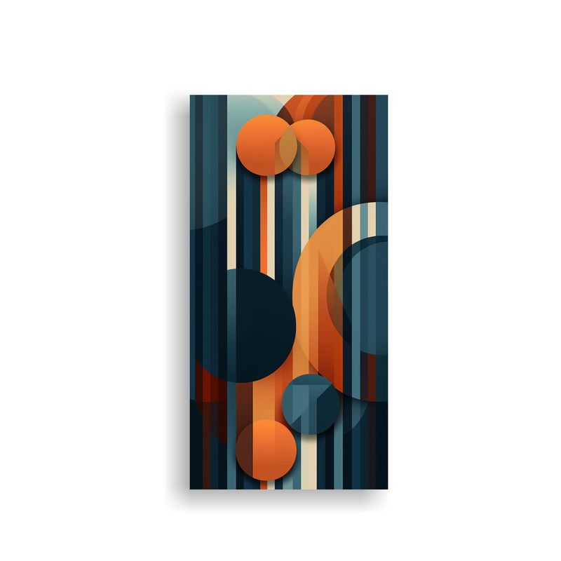 GENERICO - Cuadro Abstracto Vertical Con Diseño De Líneas 70x140 Cm