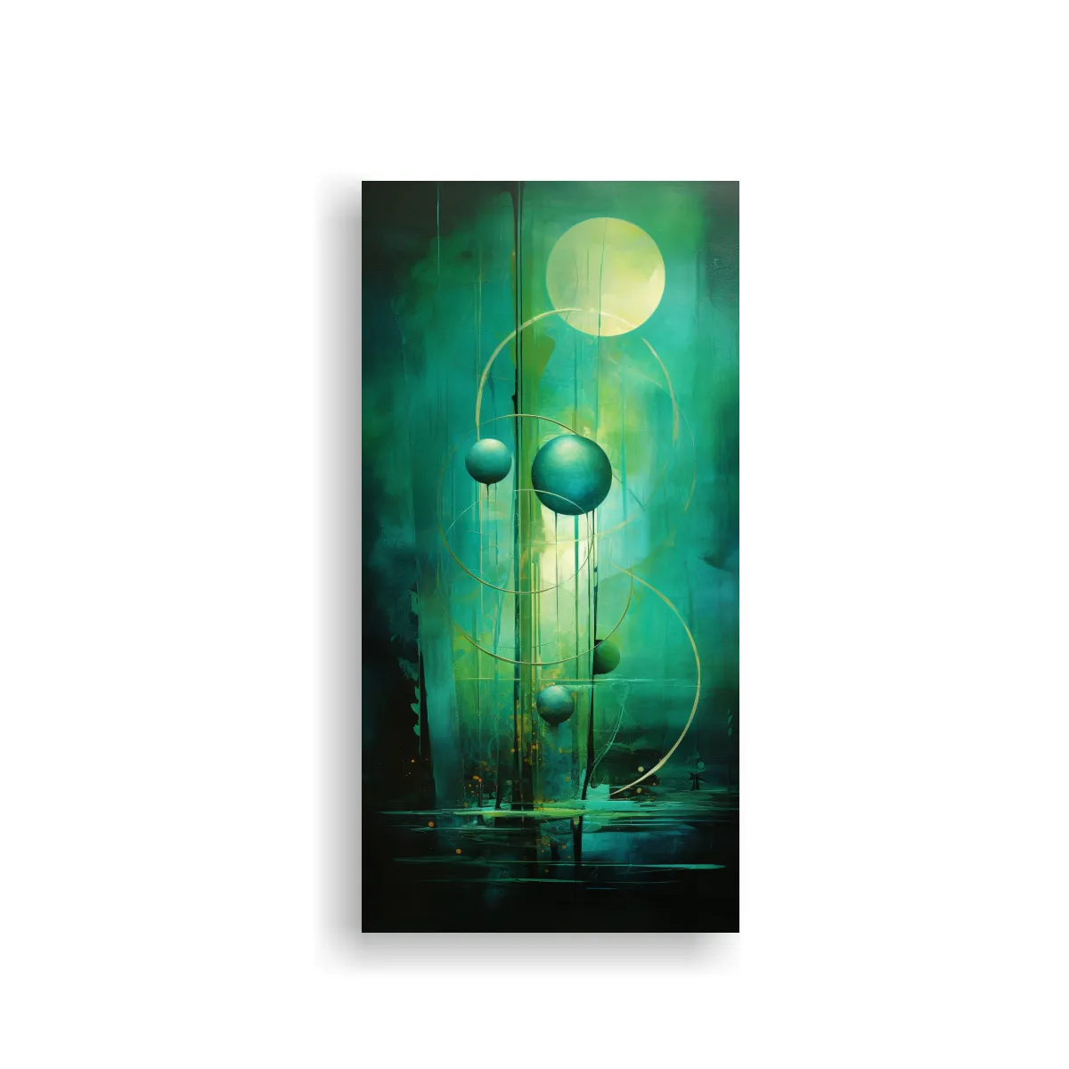 GENERICO - Cuadros Abstractos De Lienzo Verde Agua 30x60 Cm