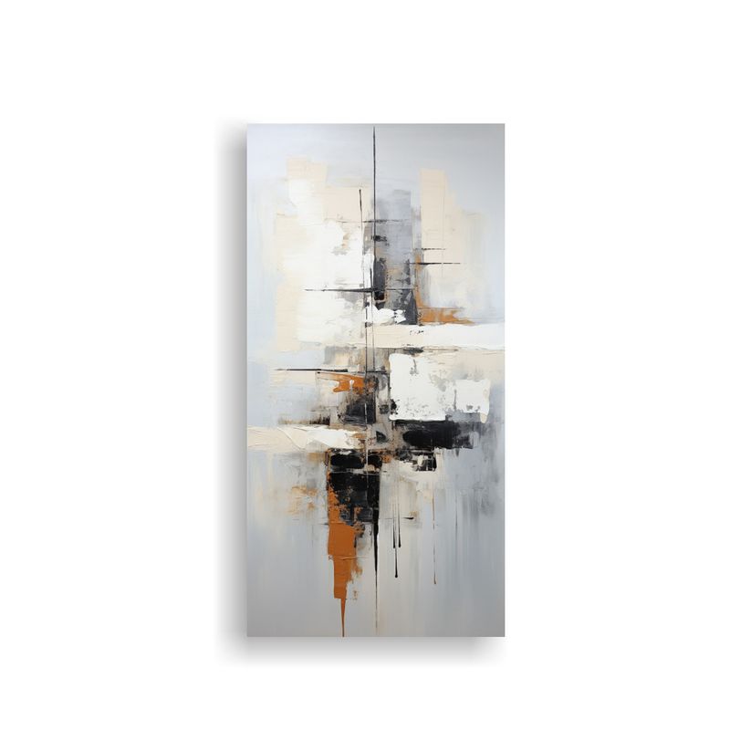 GENERICO - Pintura Abstracta De Barco En Blanco Y Negro En 30x60 Cm