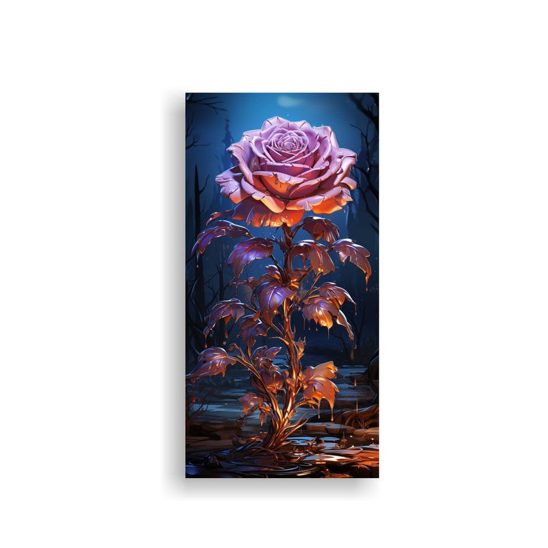 GENERICO - Pintura Decorativa Inspiración Urbana Con Rosa 50x100 Cm